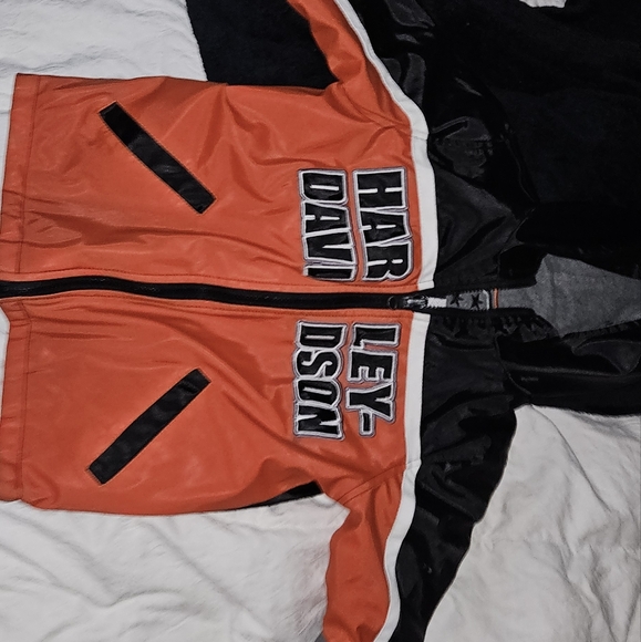 Size 10 Boys Harley Davidson 2 way reversible coat - Picture 1 of 4